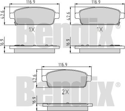 BENDIX 510761 - Kit pastiglie freno, Freno a disco autozon.pro