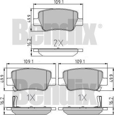 BENDIX 510768 - Kit pastiglie freno, Freno a disco autozon.pro