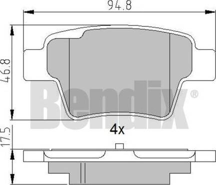 BENDIX 510763 - Kit pastiglie freno, Freno a disco autozon.pro