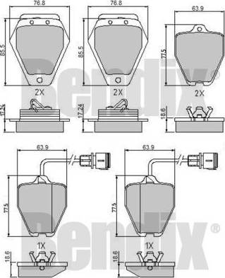 BENDIX 510762 - Kit pastiglie freno, Freno a disco autozon.pro