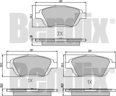 BENDIX 510767 - Kit pastiglie freno, Freno a disco autozon.pro