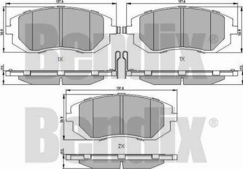 BENDIX 510707 - Kit pastiglie freno, Freno a disco autozon.pro