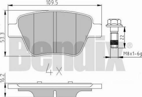 BENDIX 510719 - Kit pastiglie freno, Freno a disco autozon.pro