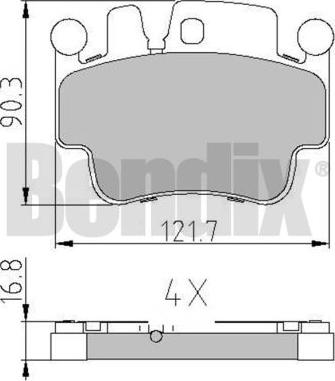 BENDIX 510710 - Kit pastiglie freno, Freno a disco autozon.pro