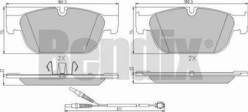 BENDIX 510784 - Kit pastiglie freno, Freno a disco autozon.pro