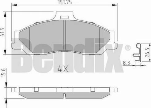 BENDIX 510780 - Kit pastiglie freno, Freno a disco autozon.pro