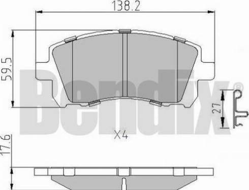 BENDIX 510781 - Kit pastiglie freno, Freno a disco autozon.pro