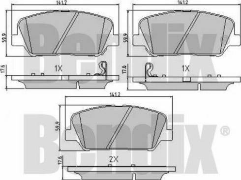 BENDIX 510788 - Kit pastiglie freno, Freno a disco autozon.pro