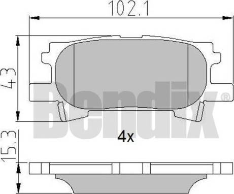 BENDIX 510734 - Kit pastiglie freno, Freno a disco autozon.pro