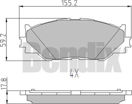 BENDIX 510732 - Kit pastiglie freno, Freno a disco autozon.pro