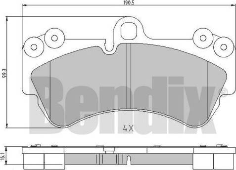 BENDIX 510725 - Kit pastiglie freno, Freno a disco autozon.pro