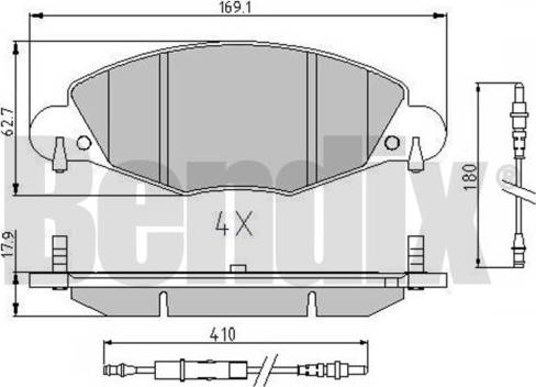 BENDIX 510720 - Kit pastiglie freno, Freno a disco autozon.pro