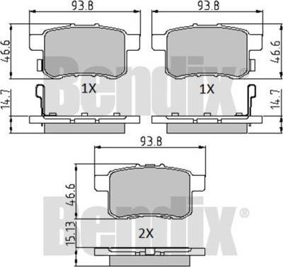 BENDIX 510728 - Kit pastiglie freno, Freno a disco autozon.pro