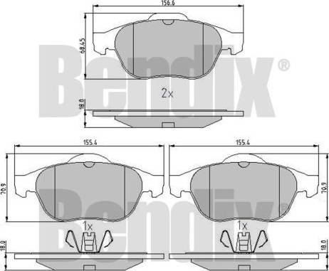 BENDIX 510770 - Kit pastiglie freno, Freno a disco autozon.pro