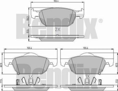 BENDIX 510772 - Kit pastiglie freno, Freno a disco autozon.pro