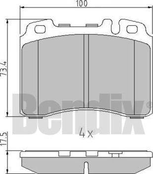 BENDIX 511042 - Kit pastiglie freno, Freno a disco autozon.pro