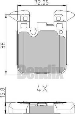 BENDIX 511054 - Kit pastiglie freno, Freno a disco autozon.pro