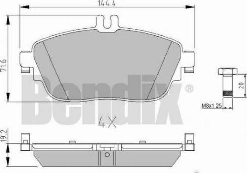 BENDIX 511064 - Kit pastiglie freno, Freno a disco autozon.pro