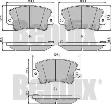 BENDIX 511010 - Kit pastiglie freno, Freno a disco autozon.pro