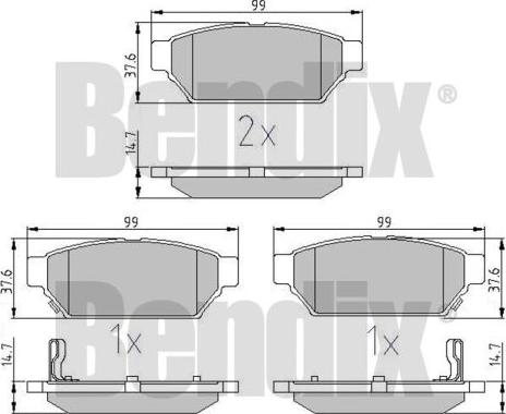 BENDIX 511033 - Kit pastiglie freno, Freno a disco autozon.pro