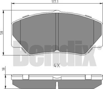 BENDIX 511023 - Kit pastiglie freno, Freno a disco autozon.pro