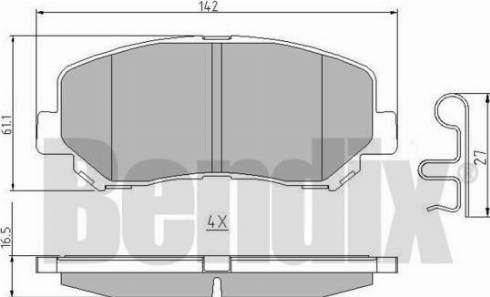 BENDIX 511070 - Kit pastiglie freno, Freno a disco autozon.pro