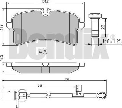 BENDIX 511073 - Kit pastiglie freno, Freno a disco autozon.pro