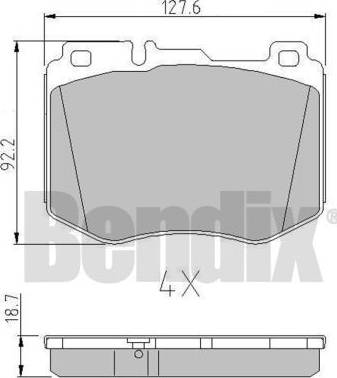 BENDIX 511190 - Kit pastiglie freno, Freno a disco autozon.pro