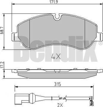 BENDIX 511146 - Kit pastiglie freno, Freno a disco autozon.pro