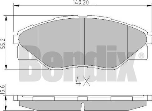 BENDIX 511143 - Kit pastiglie freno, Freno a disco autozon.pro