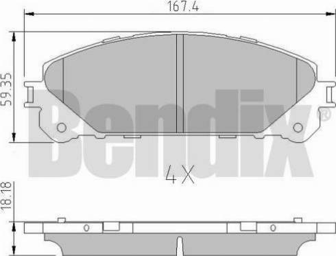 BENDIX 511155 - Kit pastiglie freno, Freno a disco autozon.pro