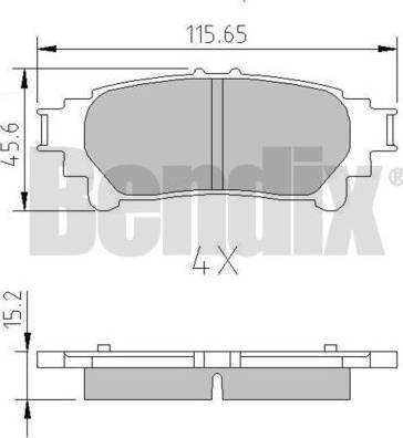 BENDIX 511158 - Kit pastiglie freno, Freno a disco autozon.pro