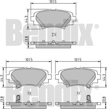 BENDIX 511165 - Kit pastiglie freno, Freno a disco autozon.pro