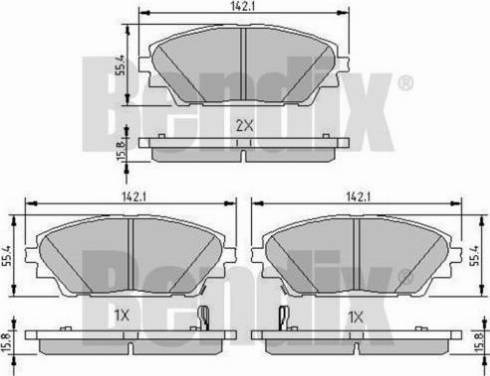 BENDIX 511166 - Kit pastiglie freno, Freno a disco autozon.pro