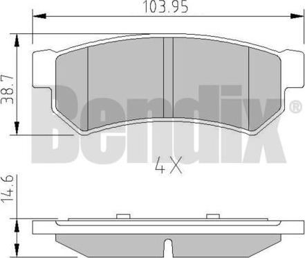 BENDIX 511160 - Kit pastiglie freno, Freno a disco autozon.pro