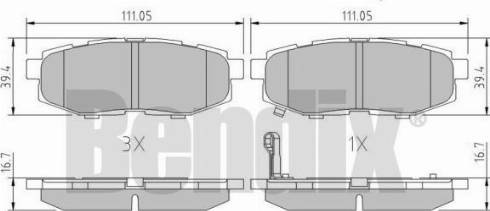 BENDIX 511162 - Kit pastiglie freno, Freno a disco autozon.pro