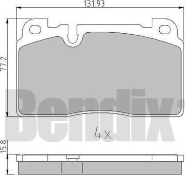 BENDIX 511119 - Kit pastiglie freno, Freno a disco autozon.pro