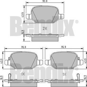 BENDIX 511117 - Kit pastiglie freno, Freno a disco autozon.pro