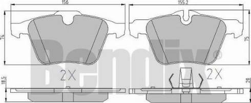 BENDIX 511185 - Kit pastiglie freno, Freno a disco autozon.pro