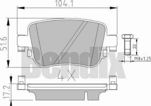 BENDIX 511132 - Kit pastiglie freno, Freno a disco autozon.pro