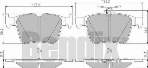 BENDIX 511120 - Kit pastiglie freno, Freno a disco autozon.pro