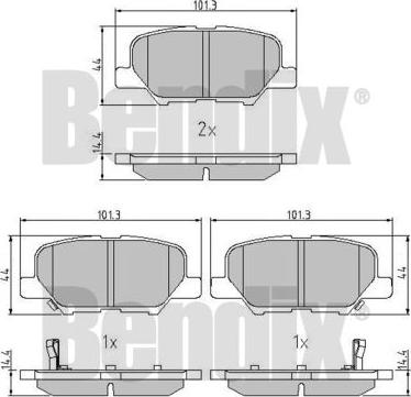 BENDIX 511121 - Kit pastiglie freno, Freno a disco autozon.pro