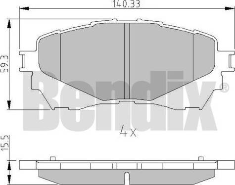 BENDIX 511122 - Kit pastiglie freno, Freno a disco autozon.pro