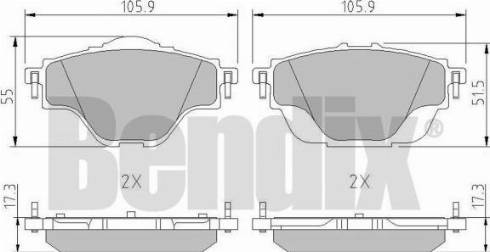 BENDIX 511171 - Kit pastiglie freno, Freno a disco autozon.pro