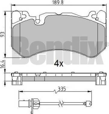 BENDIX 511341 - Kit pastiglie freno, Freno a disco autozon.pro