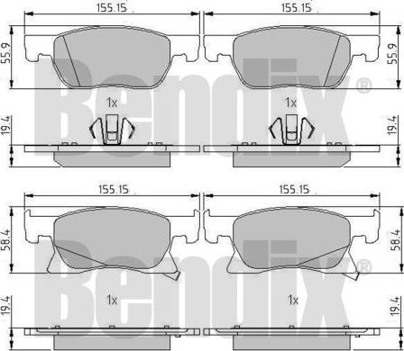 BENDIX 511324 - Kit pastiglie freno, Freno a disco autozon.pro