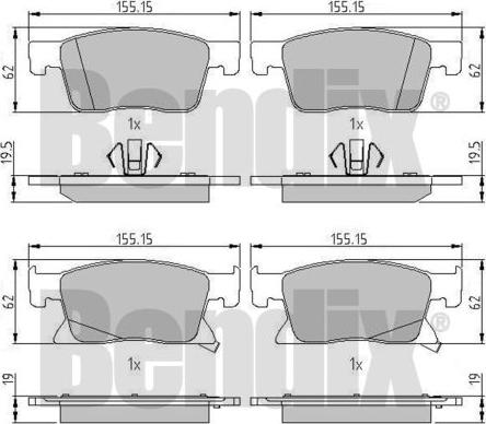 BENDIX 511323 - Kit pastiglie freno, Freno a disco autozon.pro