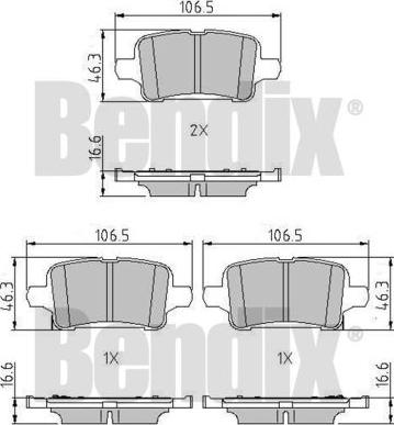 BENDIX 511322 - Kit pastiglie freno, Freno a disco autozon.pro