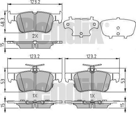 BENDIX 511291 - Kit pastiglie freno, Freno a disco autozon.pro