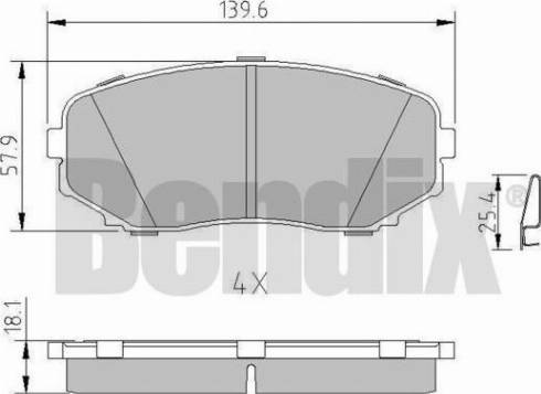 BENDIX 511253 - Kit pastiglie freno, Freno a disco autozon.pro